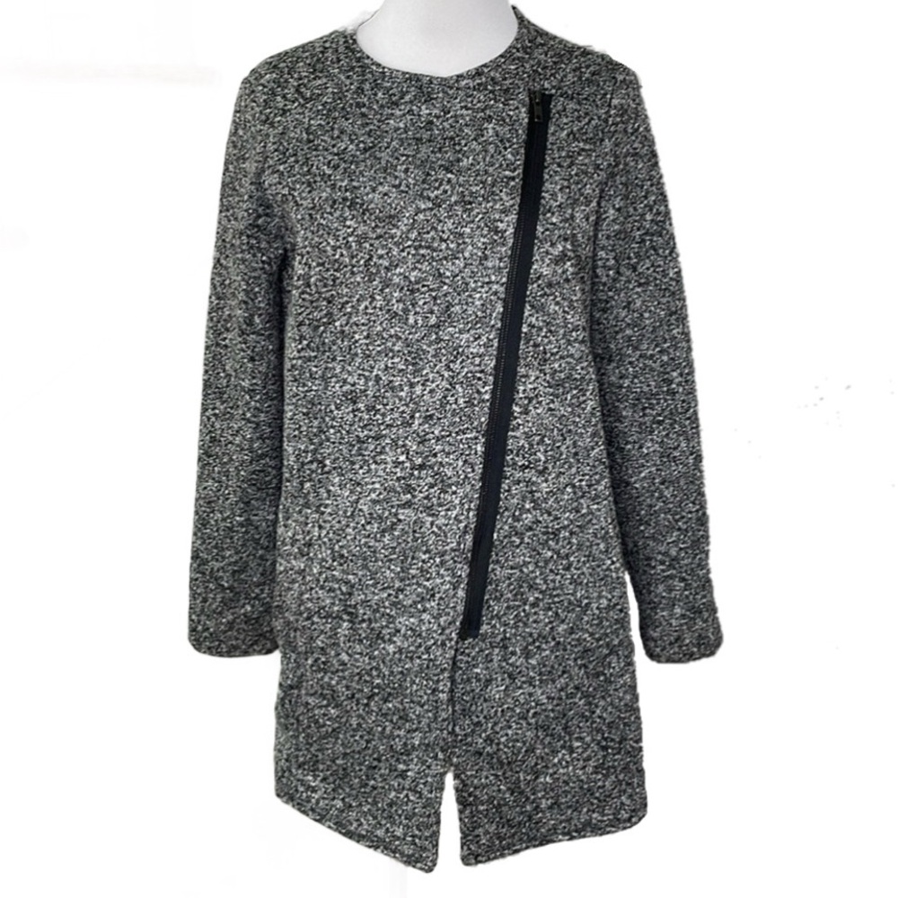 Banana Republic Factory Knit Fleece Lined Asymmetrical Zip Moto Jacket